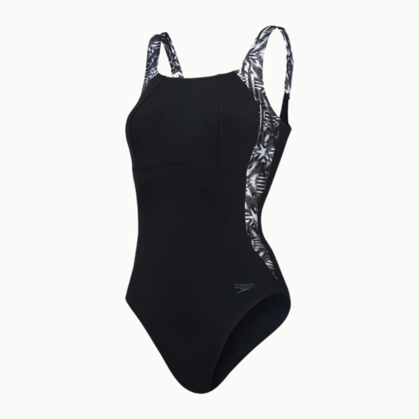 Купальник Speedo Shaping LunaLustre Printed (Женский; 42 (54); черный/серый принт)